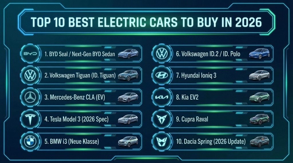 Top 10 Best Electric Cars to Buy in 2026