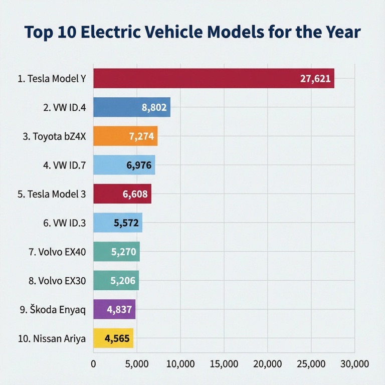Top 10 Models in Norway, 2025