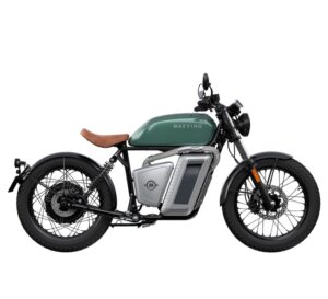 Maeving RM1 Green electric motorcycle
