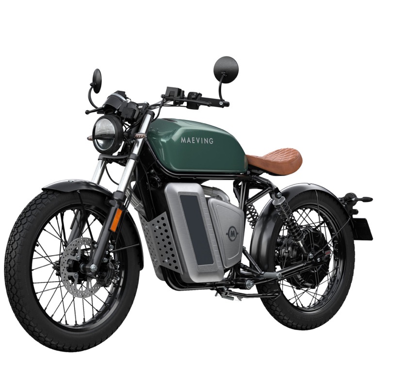 Maeving RM1 Green electric motorcycle