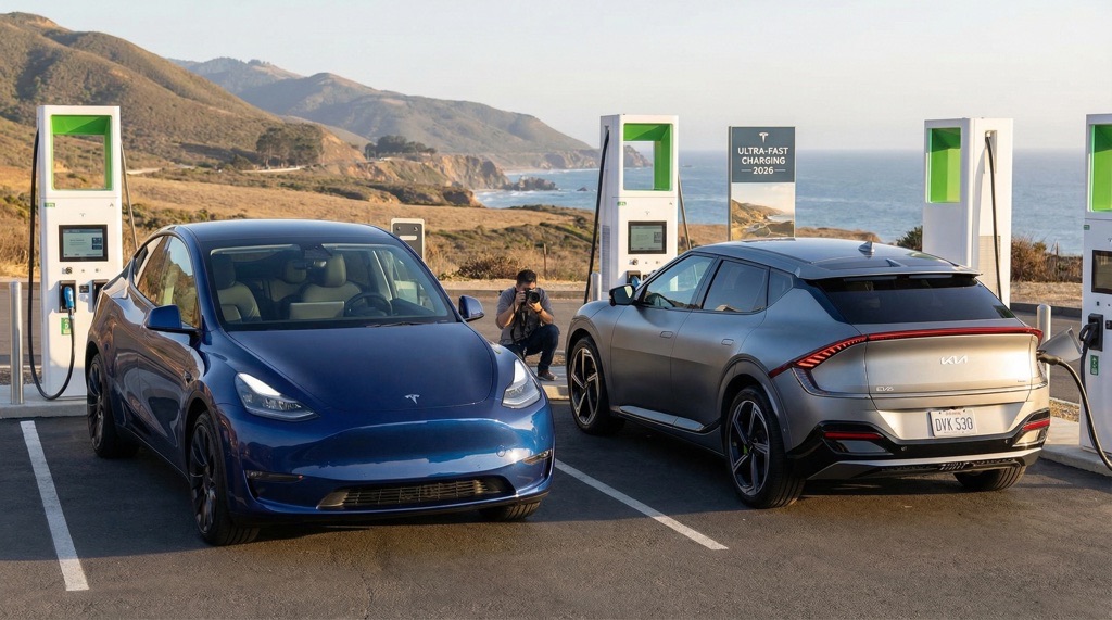 Tesla Model Y vs Kia EV6 electric SUV comparison 2026