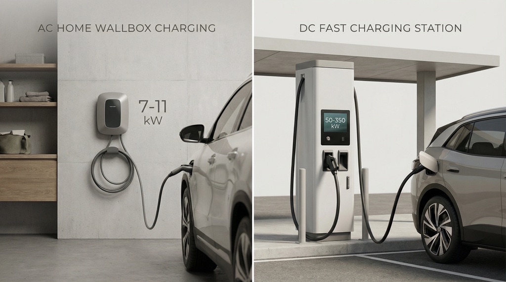 How to Properly Charge an Electric Car: Everything You Need to Know (2026 Guide) 6 Comparison of AC home charging and DC fast charging for electric cars