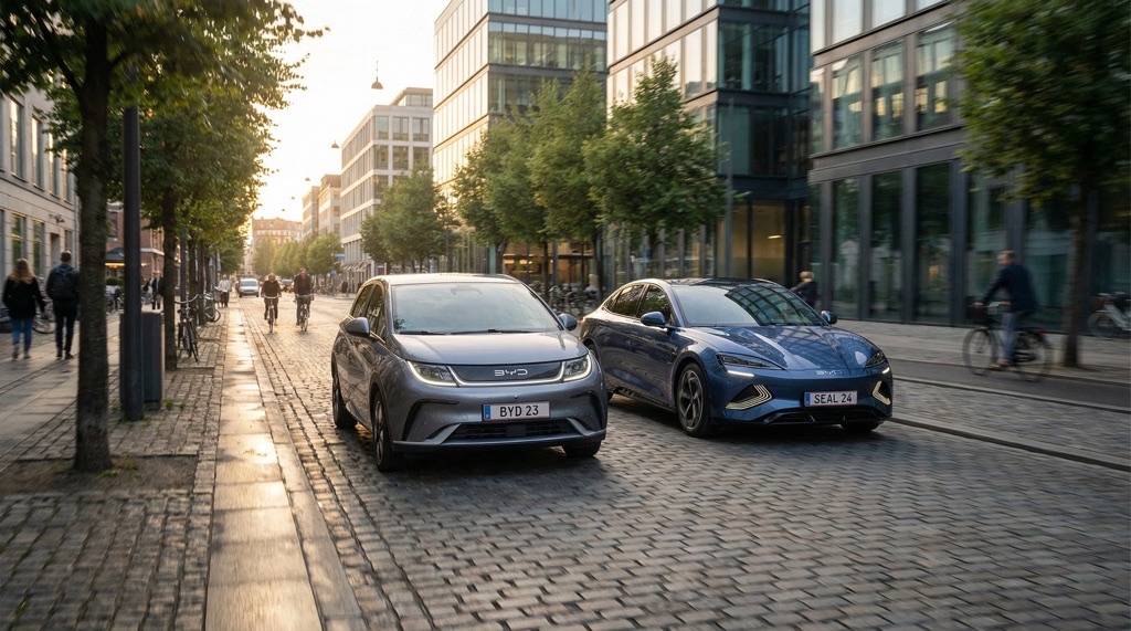 BYD's 270% Europe Sales Surge in 2025 Outpaces Tesla's 27% Decline – Closing the Gap on Market Leadership 4 BYD Dolphin and Seal driving in a European city