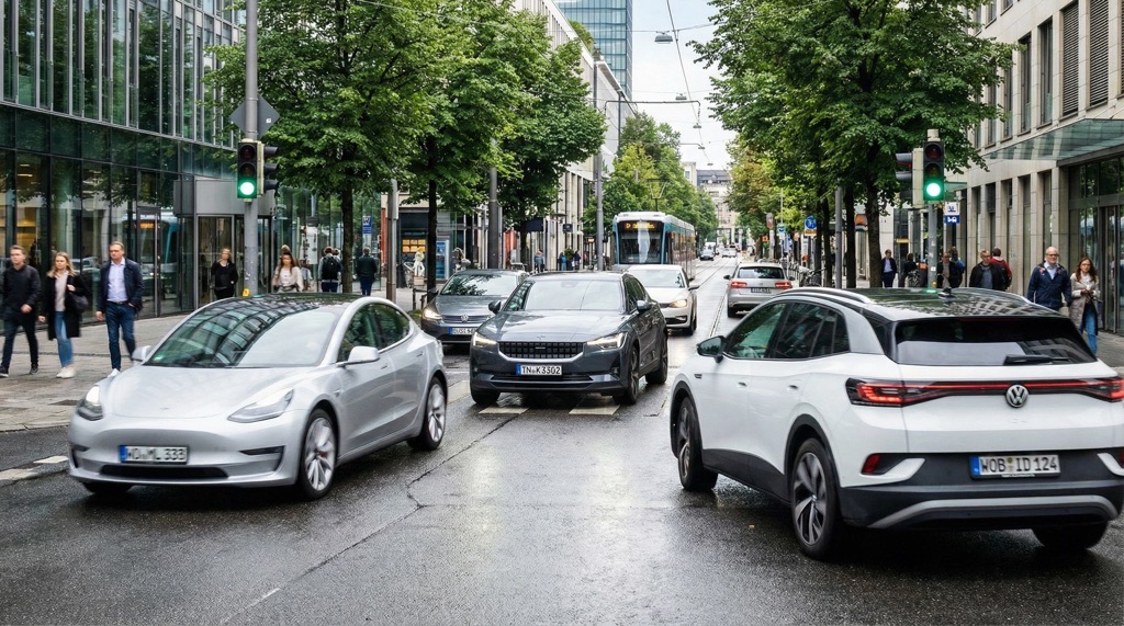 Electric cars in real-world city traffic