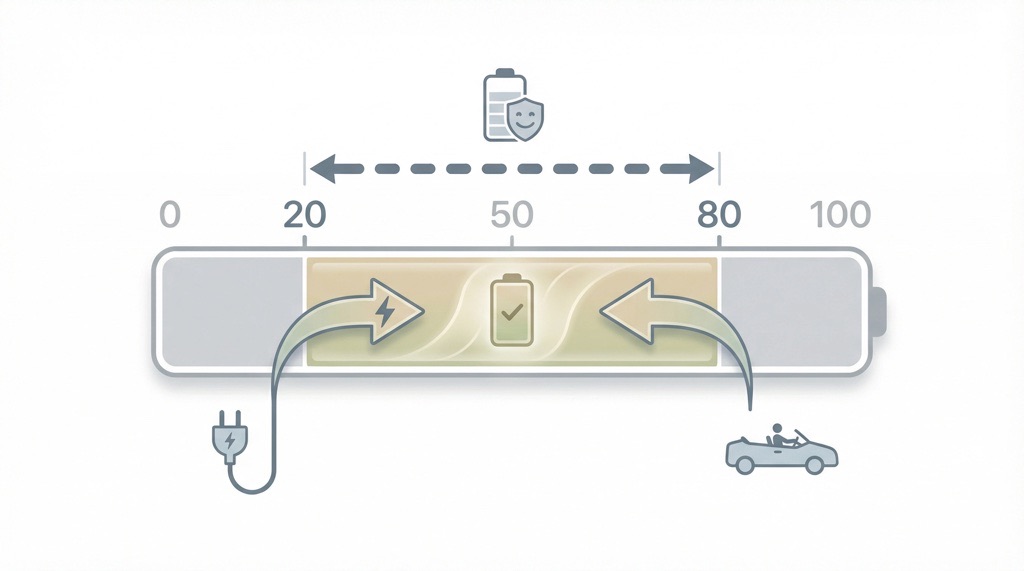 How to Properly Charge an Electric Car: Everything You Need to Know (2026 Guide) 3 EV battery safe charging zone between 20 and 80 percent