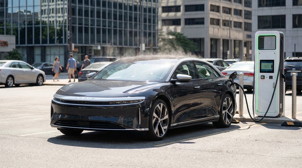 How to Increase Real-World EV Range in Winter and Summer: Everything You Need to Know (2026 Guide) 4 Electric vehicle fast charging in hot summer conditions