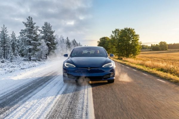 Electric vehicle range comparison in winter and summer conditions