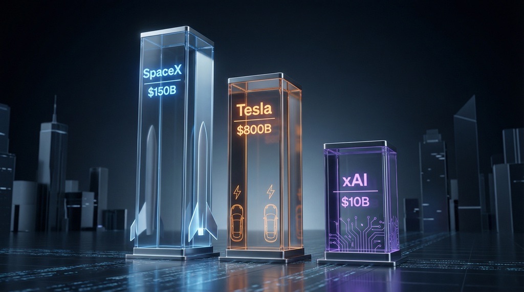 $1.5 Trillion SpaceX Valuation Drives Tesla-xAI Merger Talks Ahead of 2026 IPO 4 SpaceX, Tesla and xAI valuation comparison