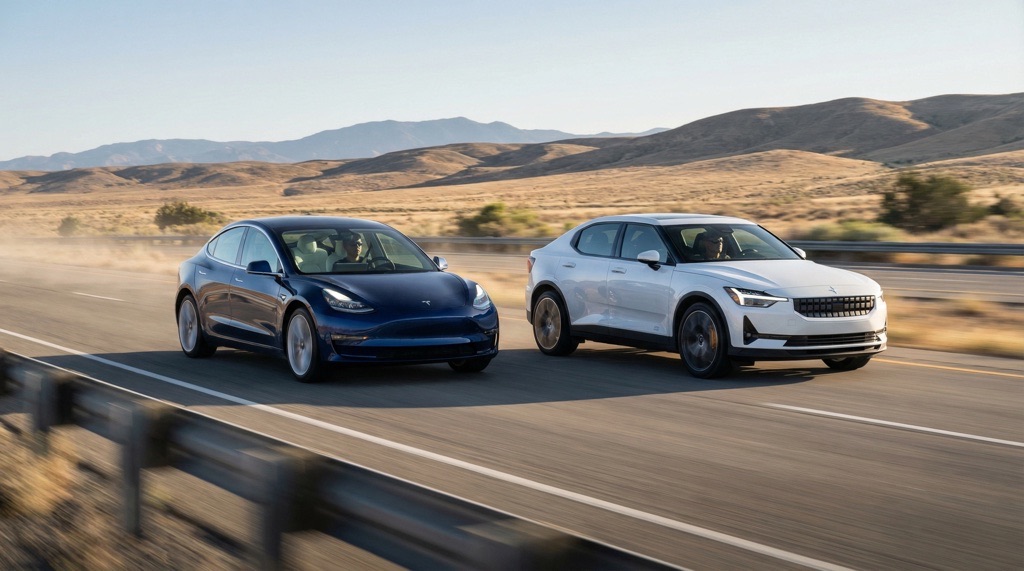 Tesla Model 3 vs Polestar 2 (2026): Range, Charging, Price & Verdict 3 Tesla Model 3 and Polestar 2 real-world range driving