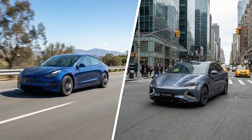 esla Model 3 vs BYD Seal