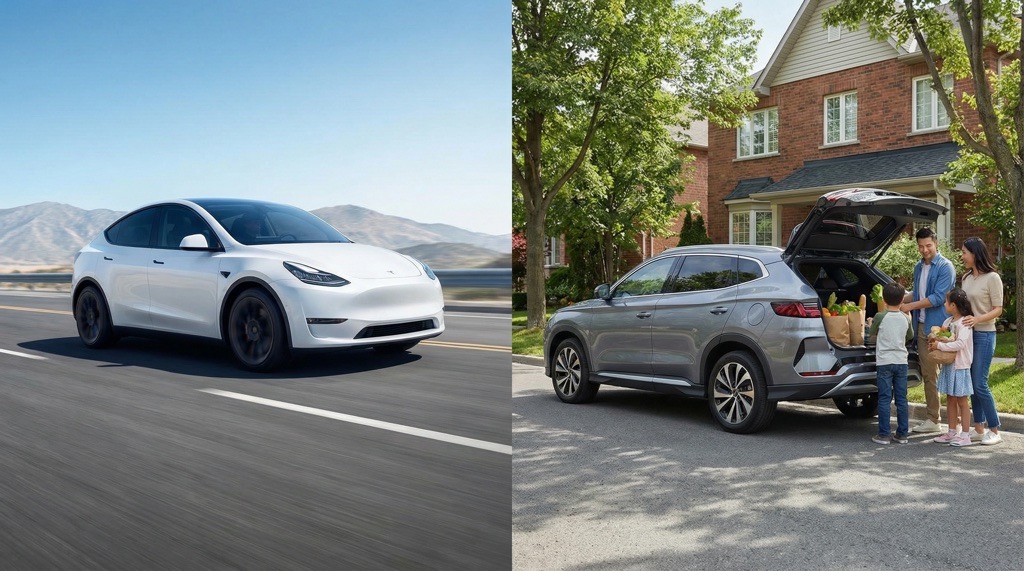 Tesla Model Y vs BYD Song Plus EV (2026) Tesla Model Y vs BYD Song Plus EV (2026)