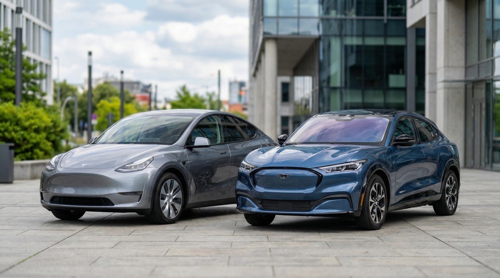 Tesla Model Y vs Ford Mustang Mach-E comparison 2026