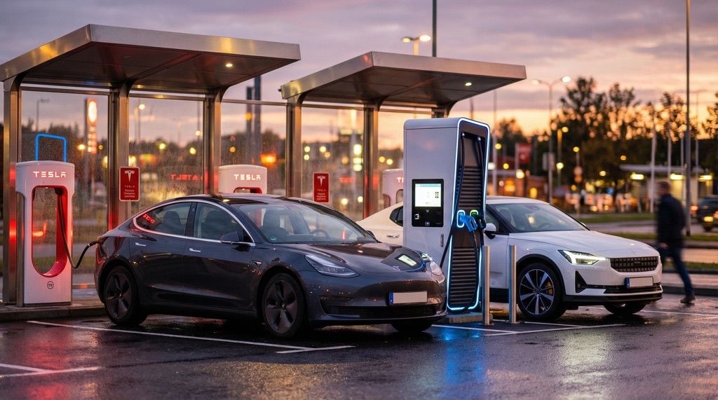 Tesla Model 3 vs Polestar 2 (2026): Range, Charging, Price & Verdict 4 Tesla Supercharger vs Polestar CCS fast charging
