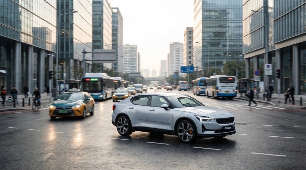 Best Used Electric Cars: Complete Buyer’s Guide (2026) 2 Used electric car driving in city commuting traffic