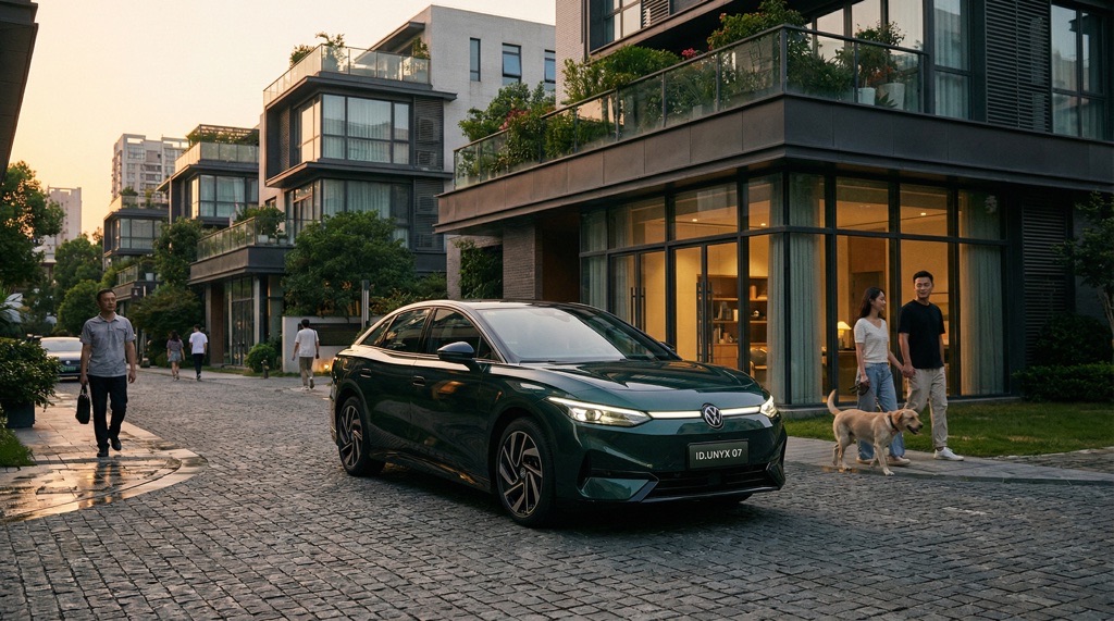 VW ID.UNYX 07 Enters Production with CEA Architecture: 30% Fewer ECUs and 18-Month Development Cycle 6 Volkswagen ID.UNYX 07 electric sedan urban lifestyle use