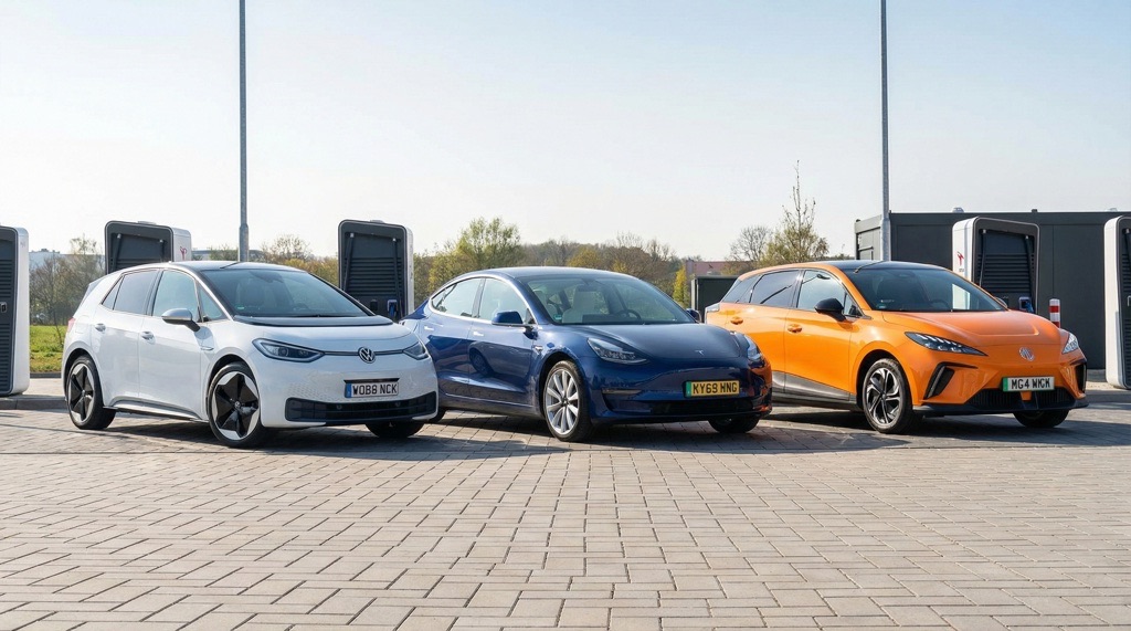 Volkswagen ID.3 vs Tesla Model 3 vs MG4