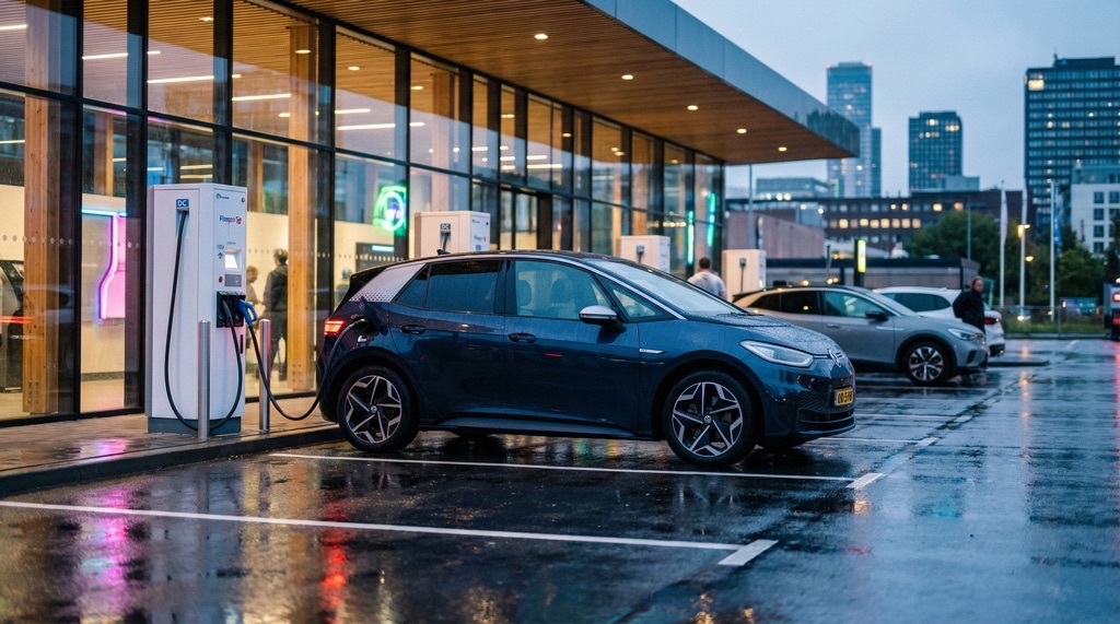 Volkswagen ID.3 fast charging at DC station