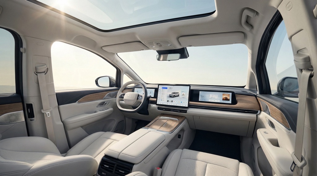 XPeng X9 2026 interior with AI cockpit