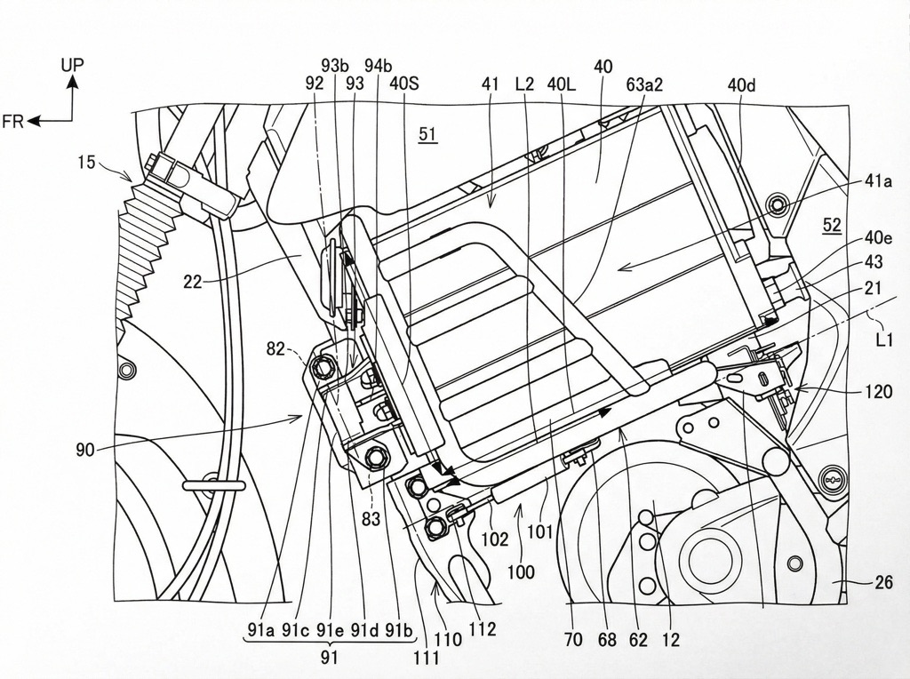 Honda's patent for an electric motorcycle