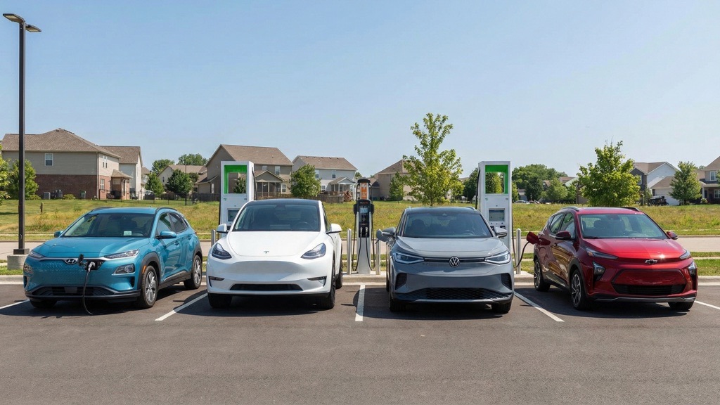 Hyundai Kona Electric vs Tesla Model Y RWD vs Volkswagen ID.4 vs Chevrolet Bolt EUV
