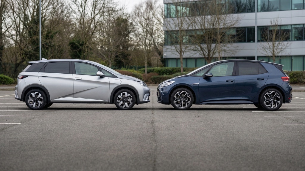 BYD Dolphin vs ID.3 Side Profile Comparison