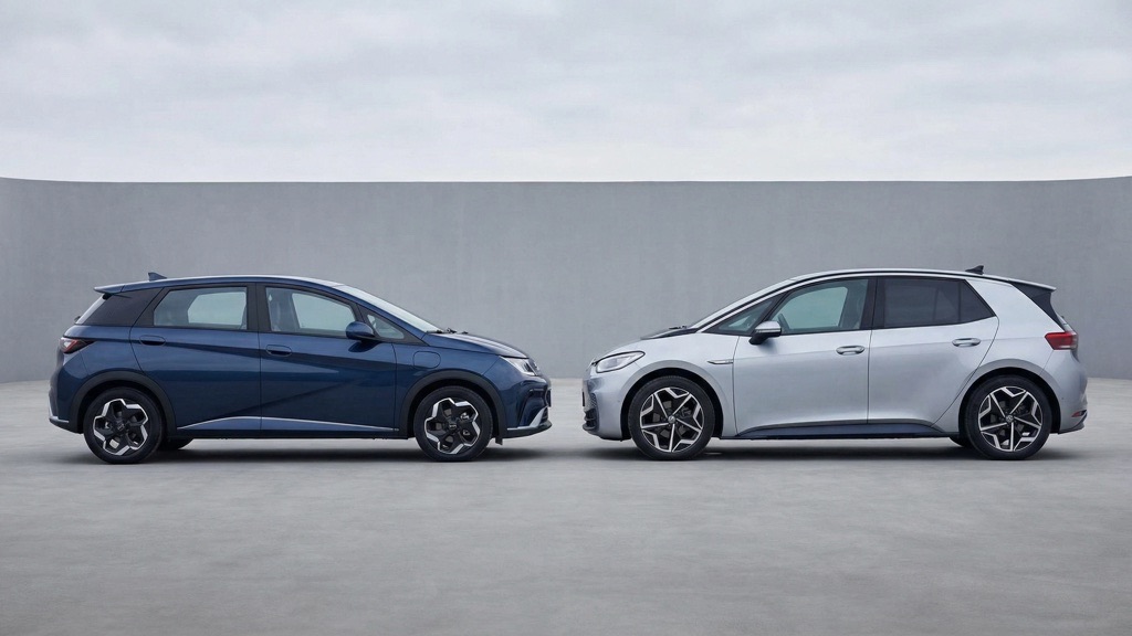 BYD Dolphin vs VW ID.3 Side Profile