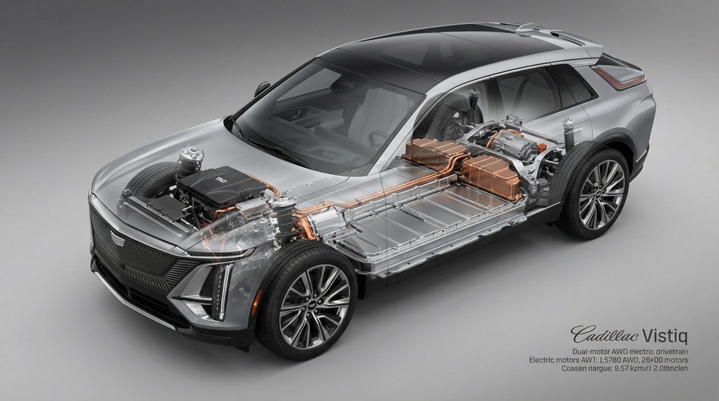 Dual-motor all-wheel-drive electric powertrain of the Cadillac Vistiq