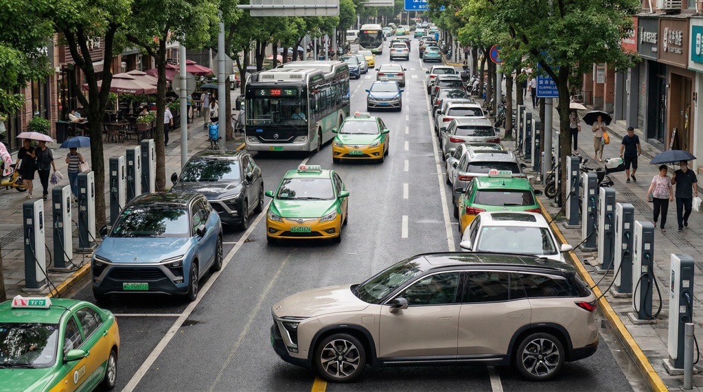 Rapid growth of electric vehicles in major Chinese cities
