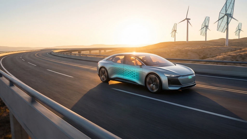 Electric vehicle symbolizing future of solid-state batteries following China national standard 2026