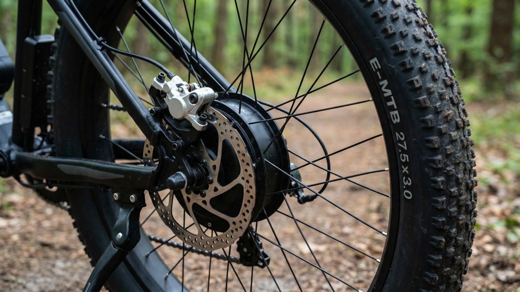 Hydraulic Disc Brakes and Wide E-Bike Tire