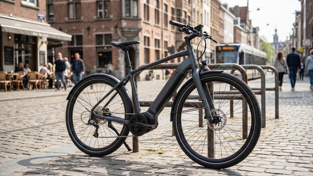 Modern Electric Commuter Bike in City Environment