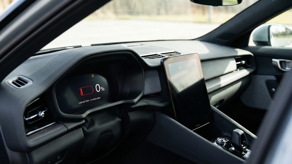 EV Dashboard Showing 0% Battery