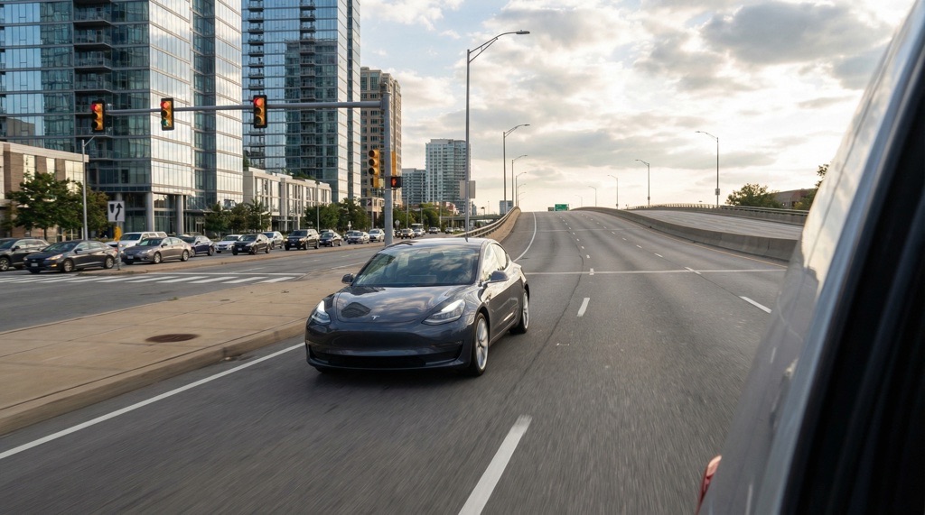 Electric car tested in mixed city and highway driving conditions