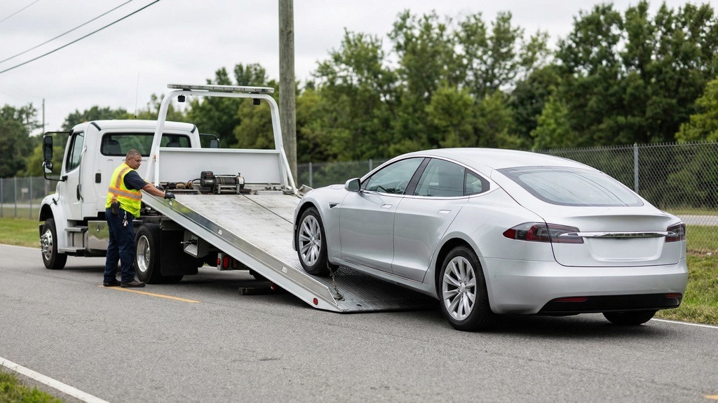 EV Being Towed After Battery Depletion