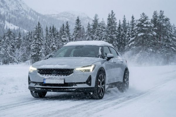 Electric Car Driving in Winter Conditions
