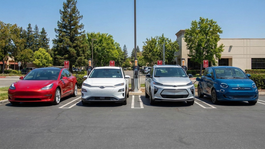 Electric cars comparison in city setting