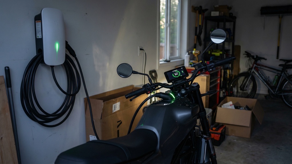 Electric Motorcycle Charging at Home