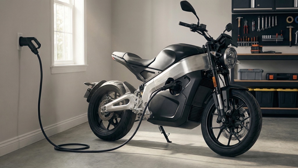 Electric Motorcycle Maintenance Costs Explained (2026): Real Ownership, Service Reality & 5-Year Cost Breakdown 4 Electric Motorcycle Charging at Home