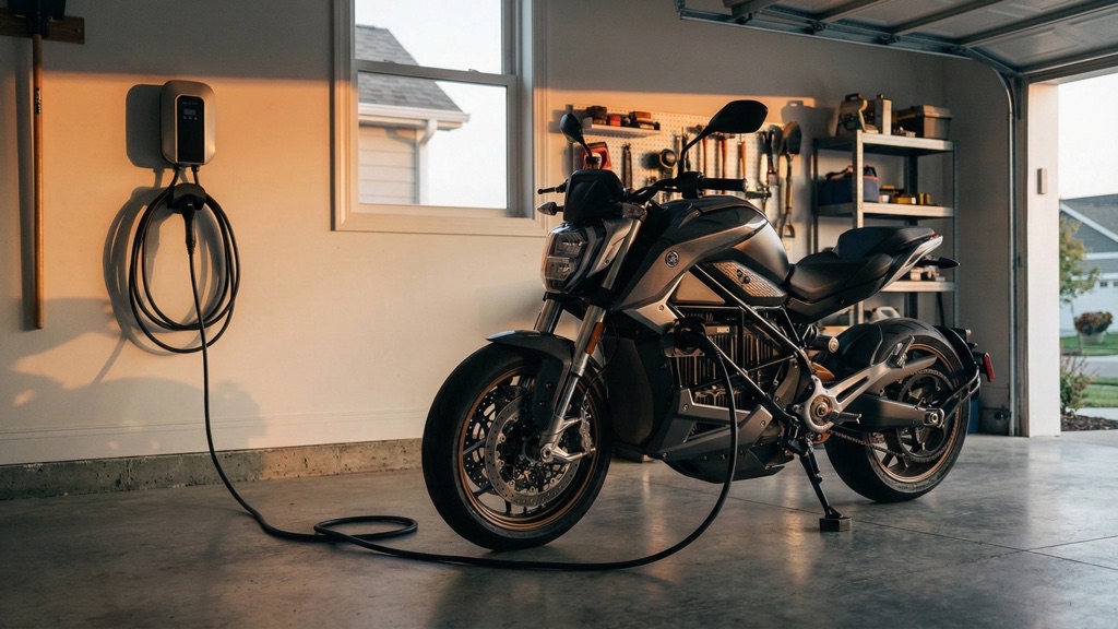 Electric Motorcycle Charging at Home