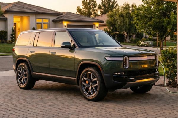 Mid-Size Electric SUV Charging at Home