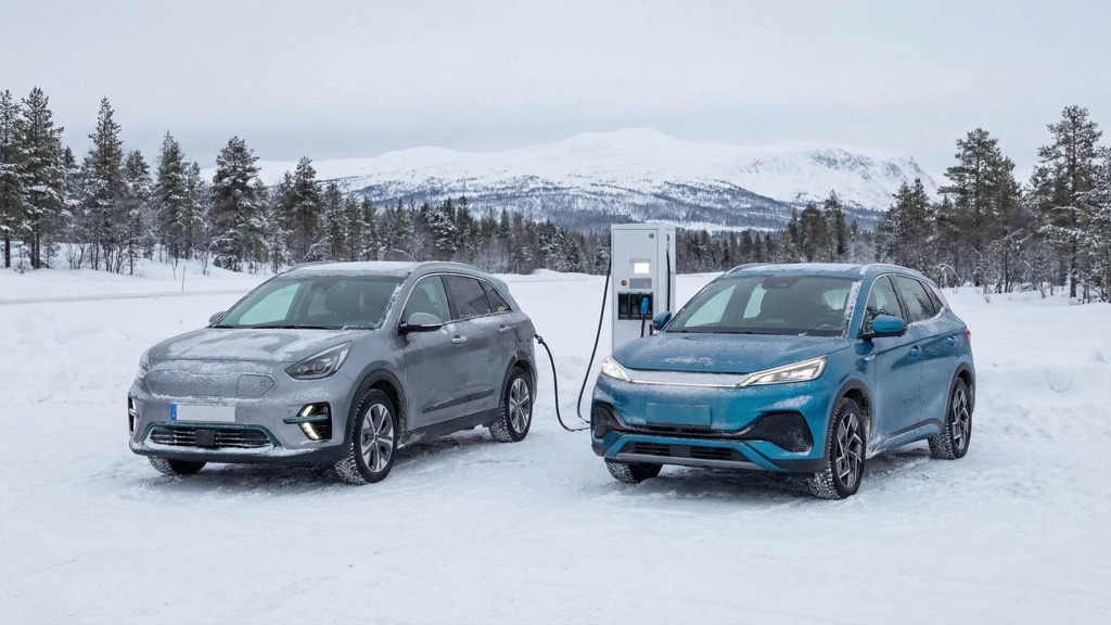 BYD Atto 3 vs Kia Niro EV (2025): Real-World Range, Winter Performance & Ownership Forecast 8 Electric SUV winter range testing