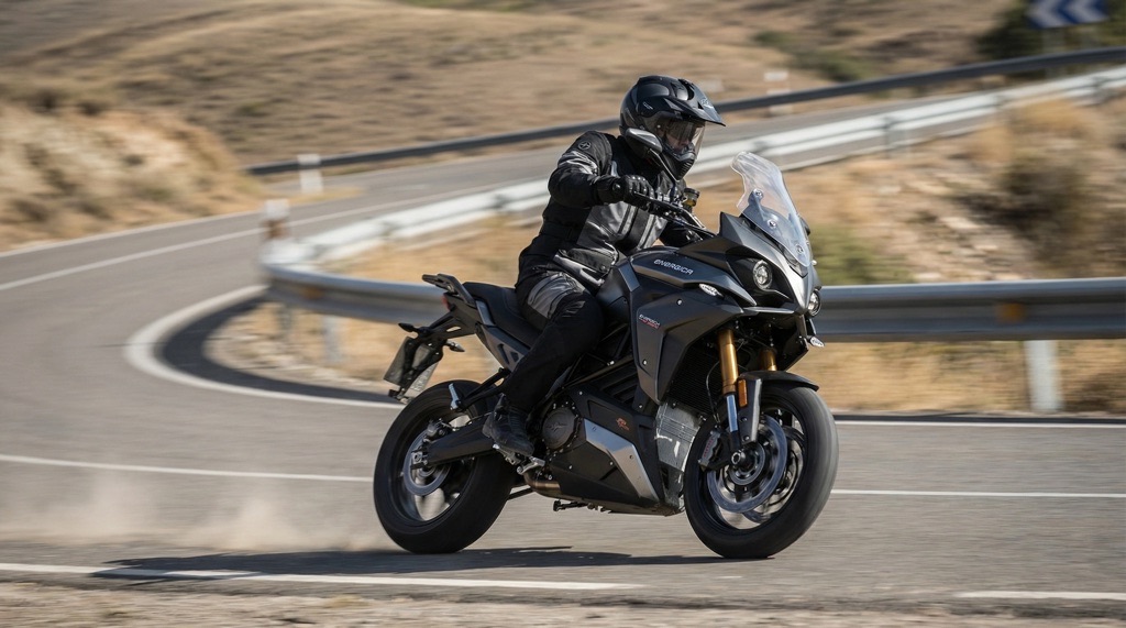 Energica Experia electric motorcycle accelerating on highway during real-world ride
