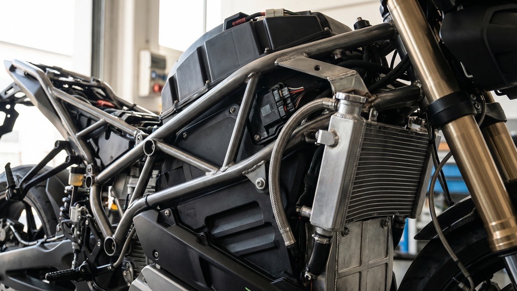 Energica Experia Battery and Cooling Detail