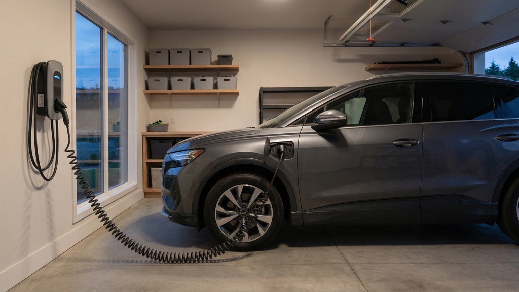 Level 2 EV Charging at Home Garage Setup