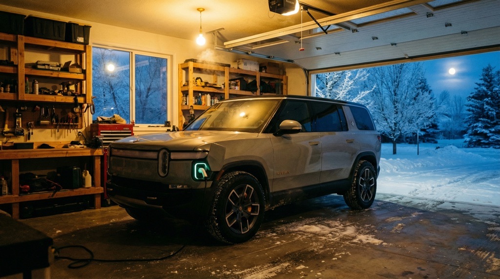 electric vehicle winter parking garage vs outdoor