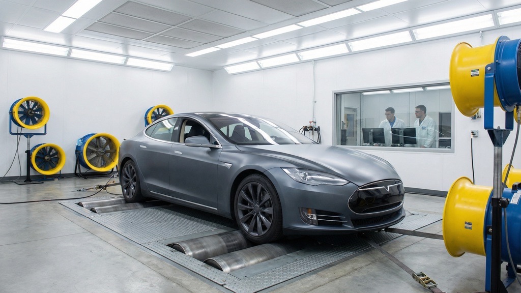 EV laboratory range testing setup