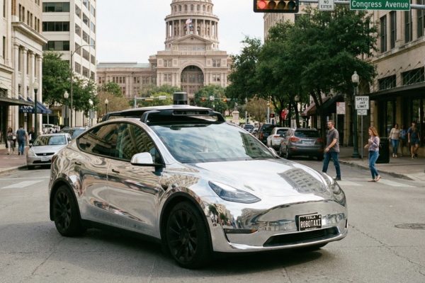 Tesla Robotaxi Model Y operating in Austin Texas