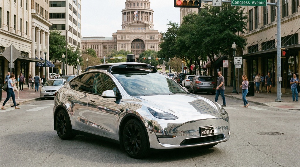 Tesla Robotaxi Model Y operating in Austin Texas