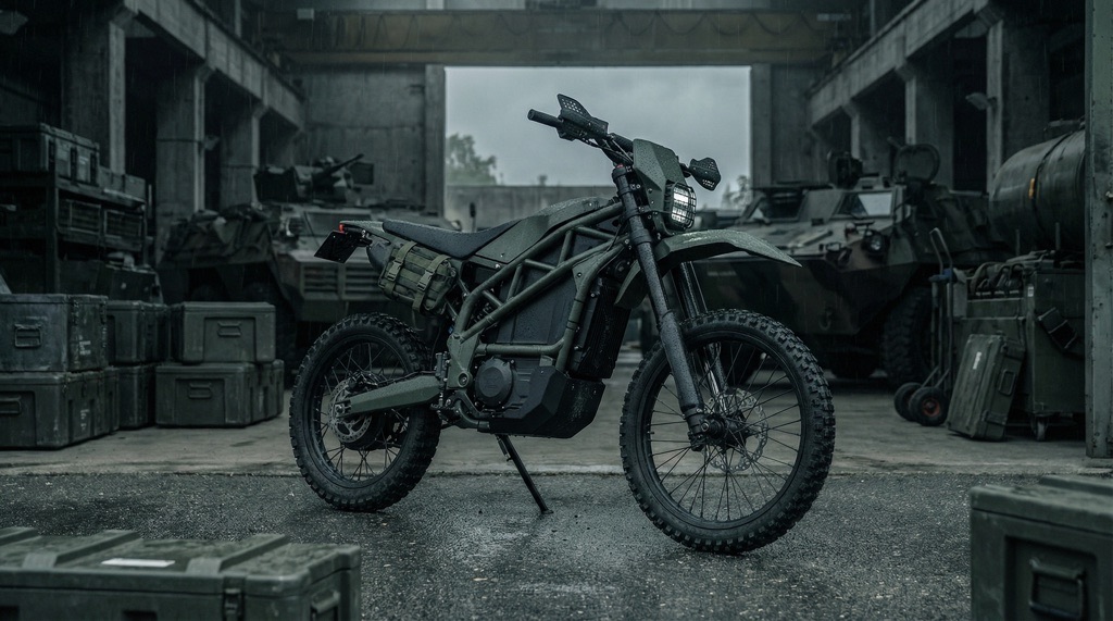 GR1T G1XR Raider tactical electric motorcycle with infrared shielding