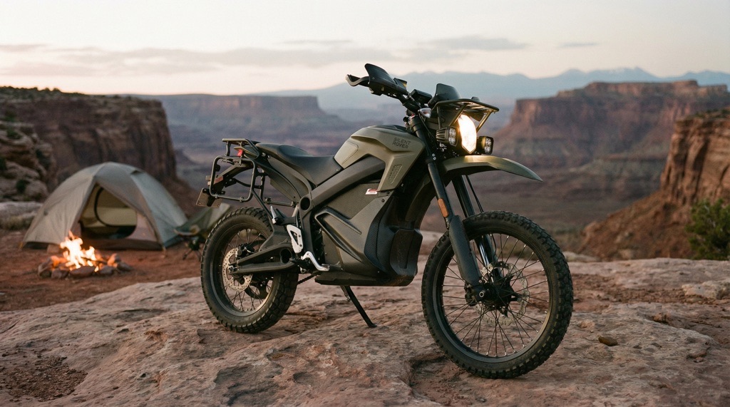 GR1T G1XR Raider Delivers 150 km Range with IR Shielding for Tactical Electric Mobility 9 GR1T G1XR Raider electric motorcycle in a rugged real-world setting